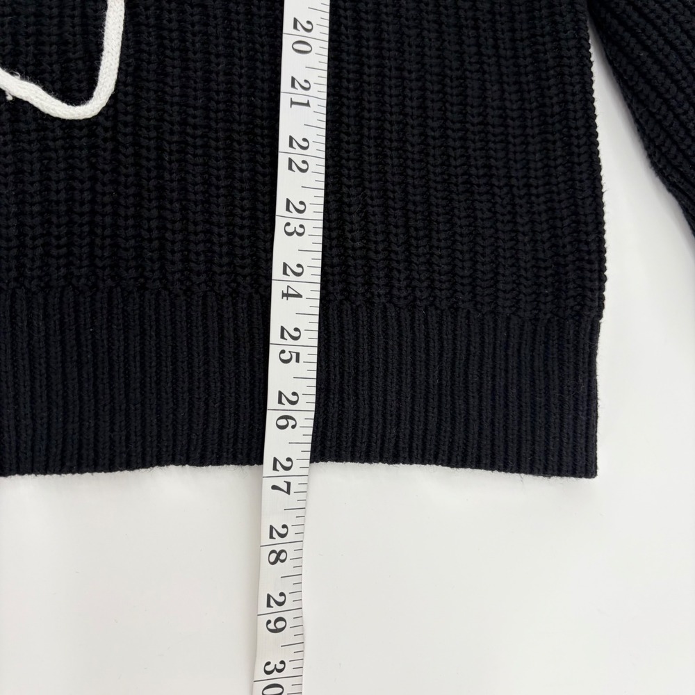 Crown & Ivy Womens 2X Black Sweater White Embroidered Heart Shaker Knit Pullover - Picture 6 of 6